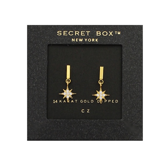 CZ Starburst Bar Earrings - Picture 1 of 1
